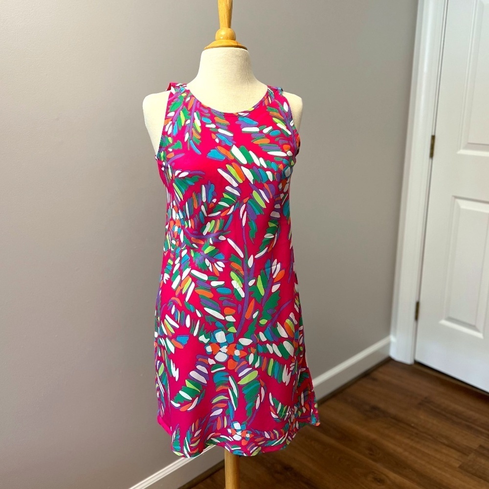 Escapada Living Pink Palm Jungle Tank Dress Sz XS